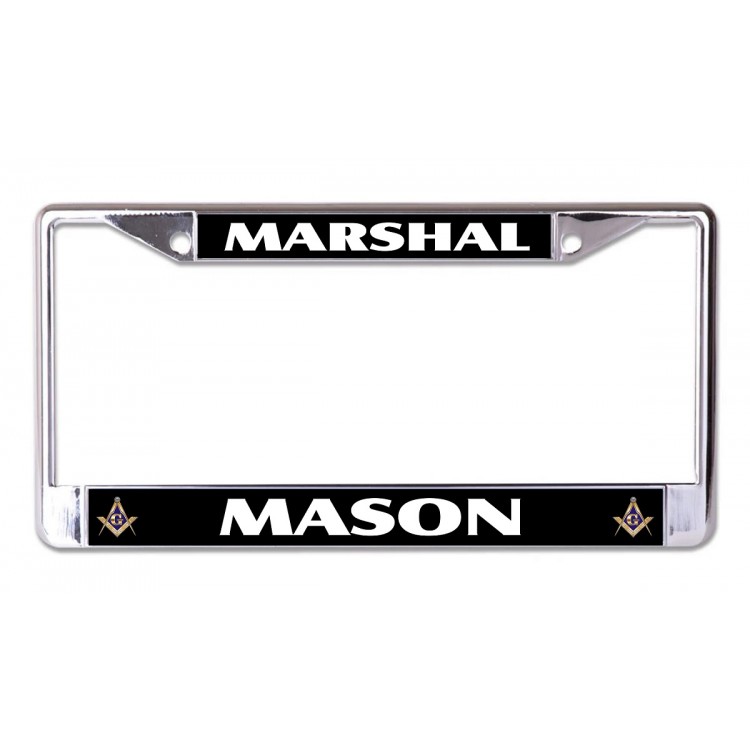 LPO7043 6 x 12 in. Marshal Mason Chrome License Plate Frame