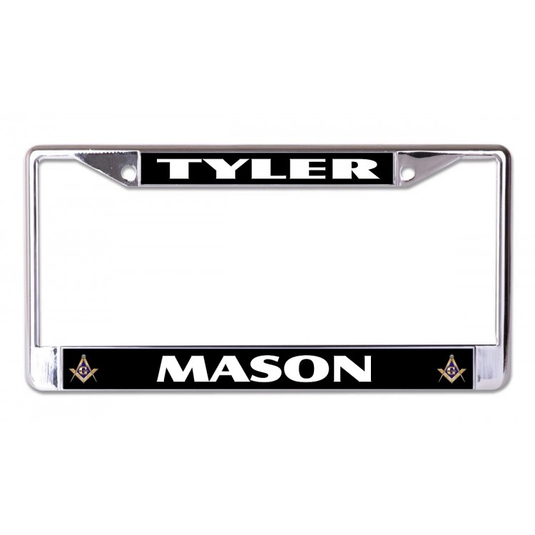 LPO7047 6 x 12 in. Tyler Mason Chrome License Plate Frame
