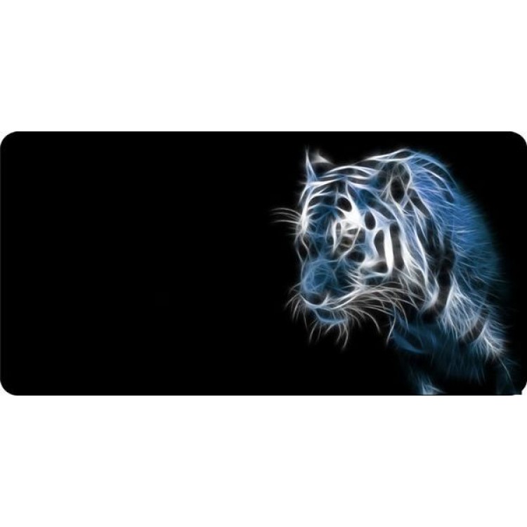 LPO1049 White Tiger Offset Photo License Plate