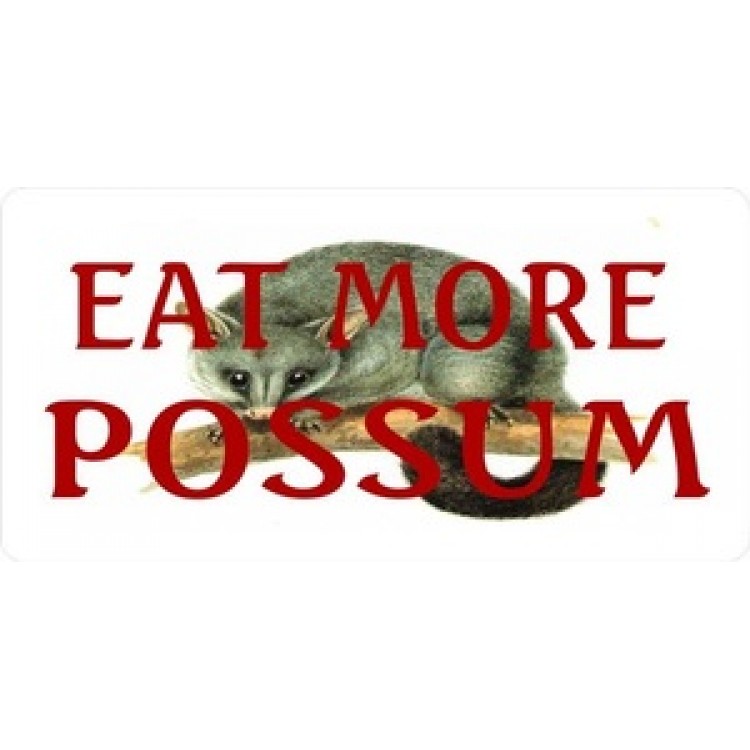 LPO567 Eat More Possum License Plate