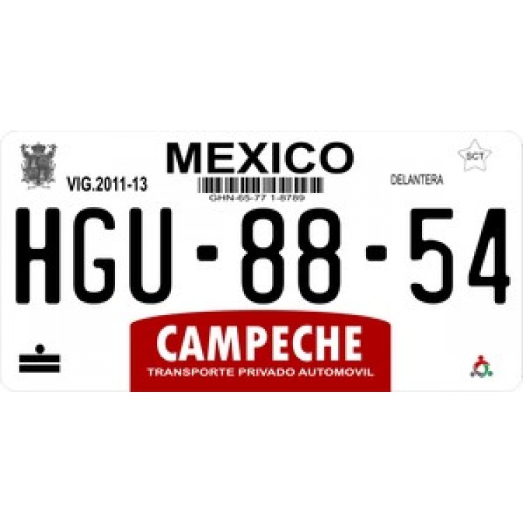 LPO888 Mexico Campeche Photo License Plate