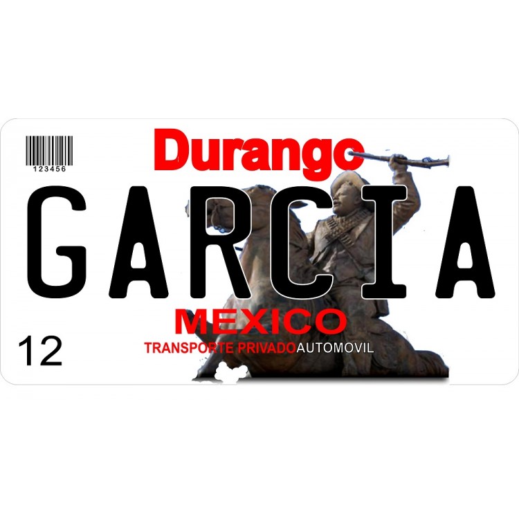 LPO893 Mexico Durango Photo License Plate