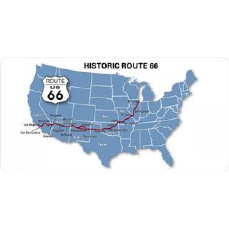 LPO711 Historic Route 66 Photo License Plate