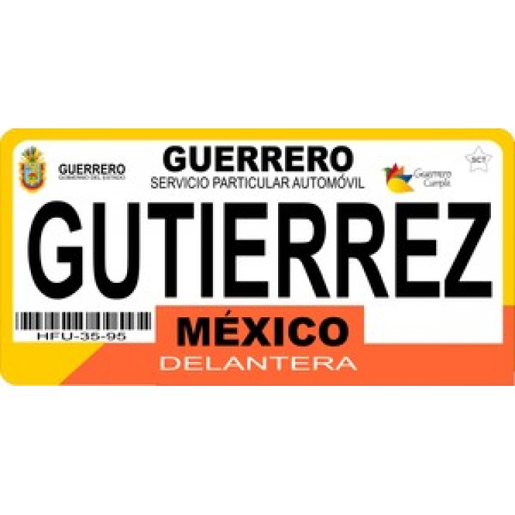 LPO896 Mexico Guerrero Photo License Plate