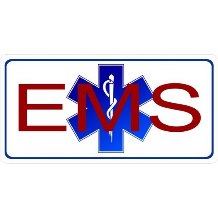 LPO1287 EMS Photo License Plate