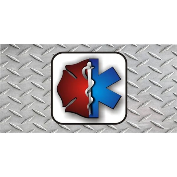 LPO1501 EMT & Firefighter on DP Photo License Plate