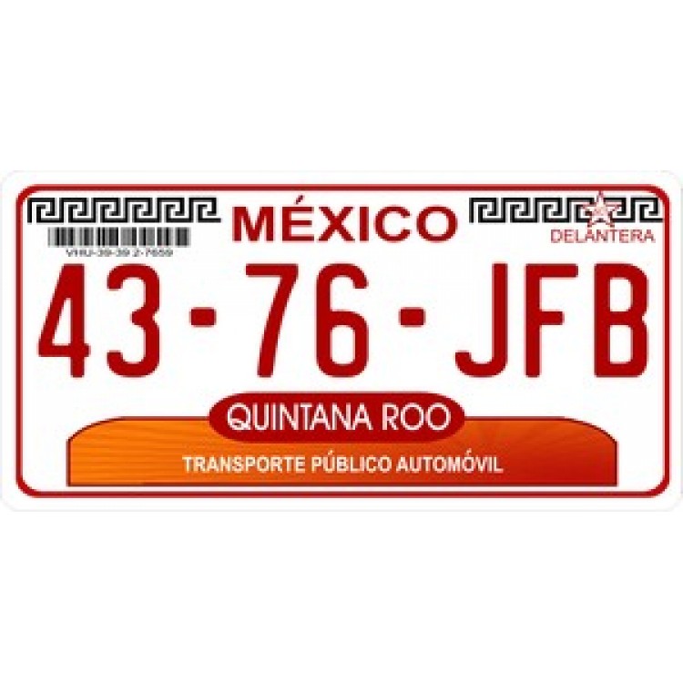 LPO907 Mexico Quintana Roo Photo License Plate