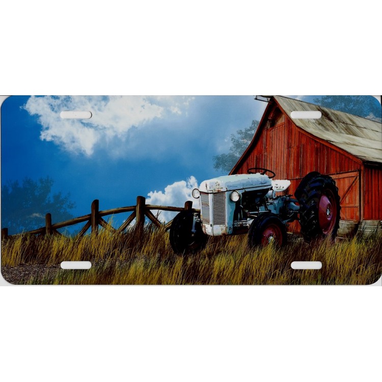 SM935 6 x 12 in. Barn with Tractor License Plate