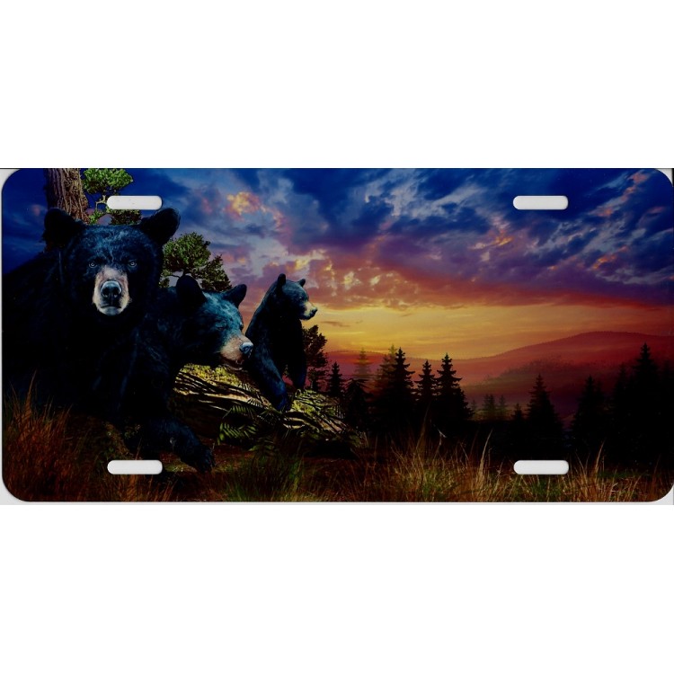 SM940 6 x 12 in. Offset Bears Mountain Scene License Plate