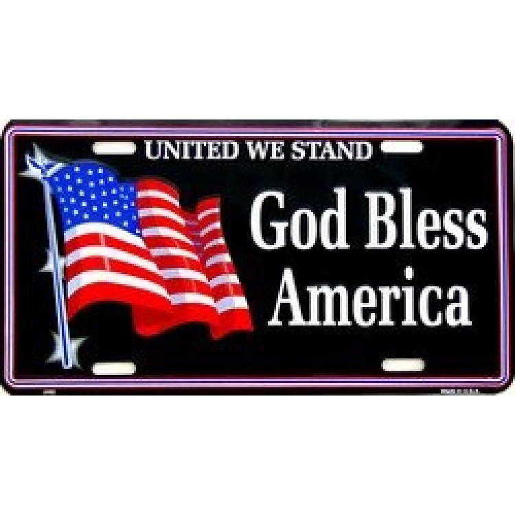 Picture of 212 Main 2493 6 x 12 in. United We Stand - God Bless America License Plate