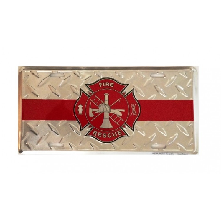 Picture of 212 Main 2663 6 x 12 in. Fire Rescue Diamond License Plate