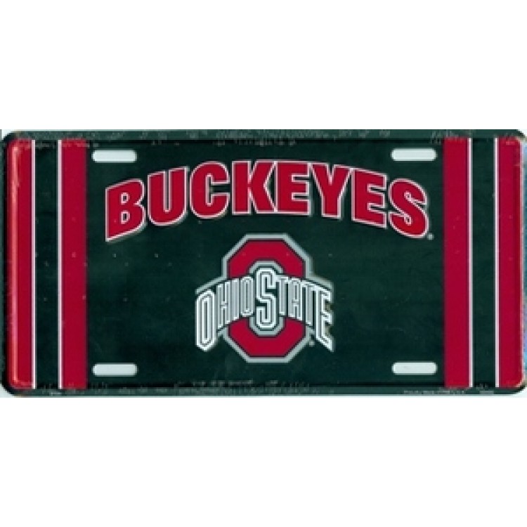 2724 6 x 12 in. Ohio State Buckeyes Black License Plate