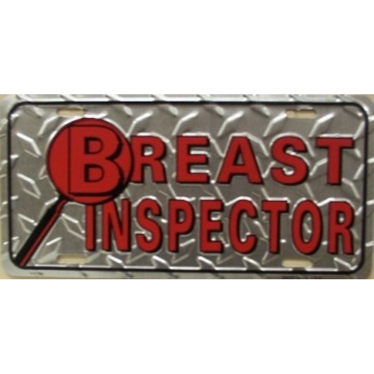 LP-1163 6 x 12 in. Breast Inspector License Plate