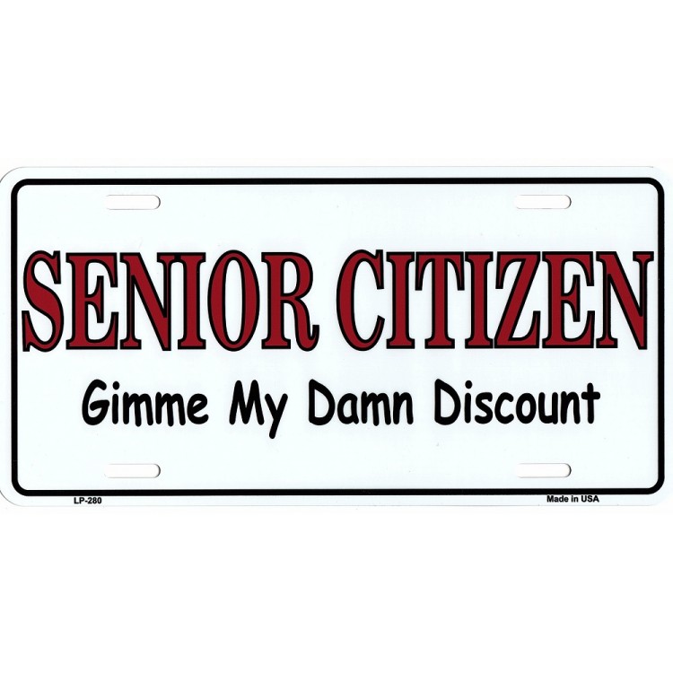 LP-280 6 x 12 in. Senior Citizen Metal License Plate