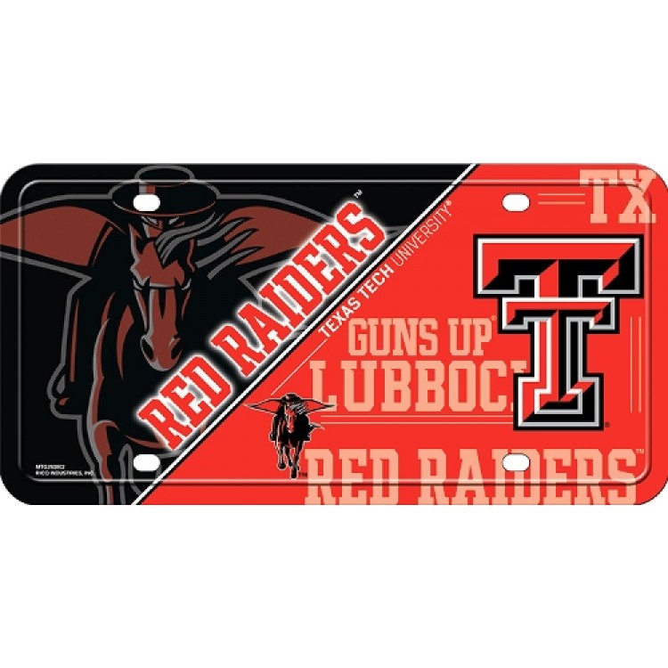 MTG260802 6 x 12 in. Texas Tech Red Raiders Metal License Plate