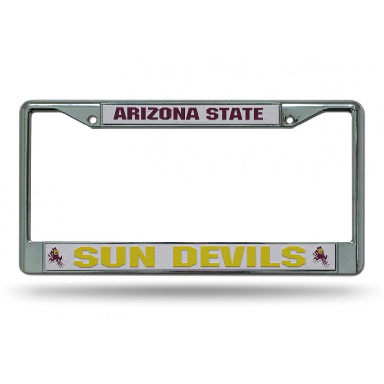 FC460203 6 x 12 in. Arizona State Sun Devils ASU Chrome License Plate Frame
