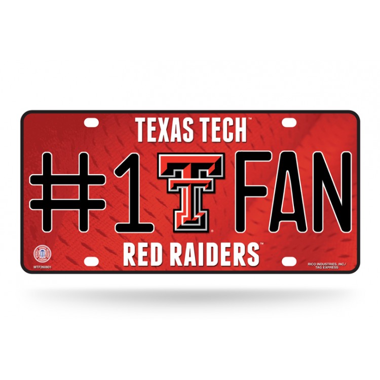 MTF260801 6 x 12 in. Texas Tech Red Raiders No.1 Fan License Plate