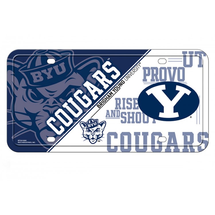 MTG510202 6 x 12 in. Brigham Young Cougars Metal License Plate