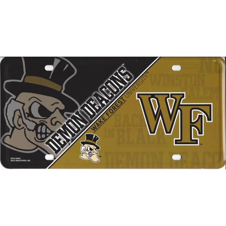 MTG130302 6 x 12 in. Wake Forest Demon Deacons Metal License Plate