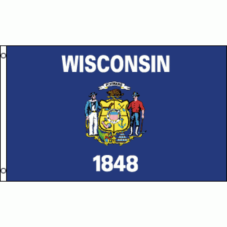 Picture of 212 Main ST-WI 36 x 60 in. Wisconsin State Polyester Flag