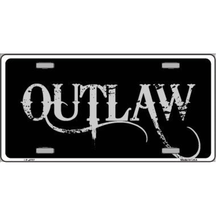 6 x 12 in. Outlaw Metal License Plate