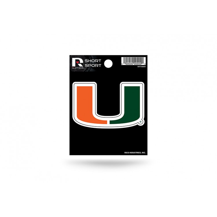 SRT100301 3 x 3 in. Miami Hurricanes Short Sport Decal