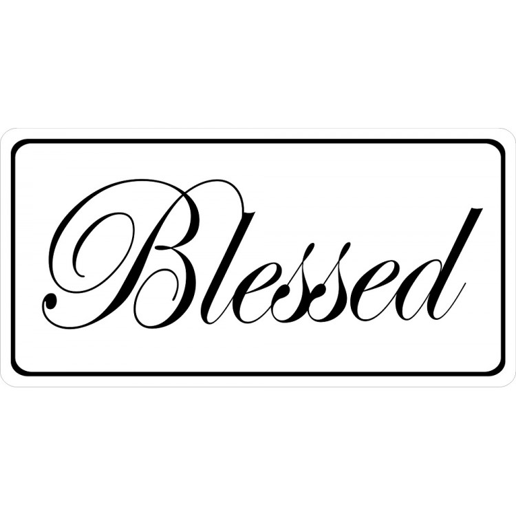 LPO3078 Blessed on White Photo License Plate
