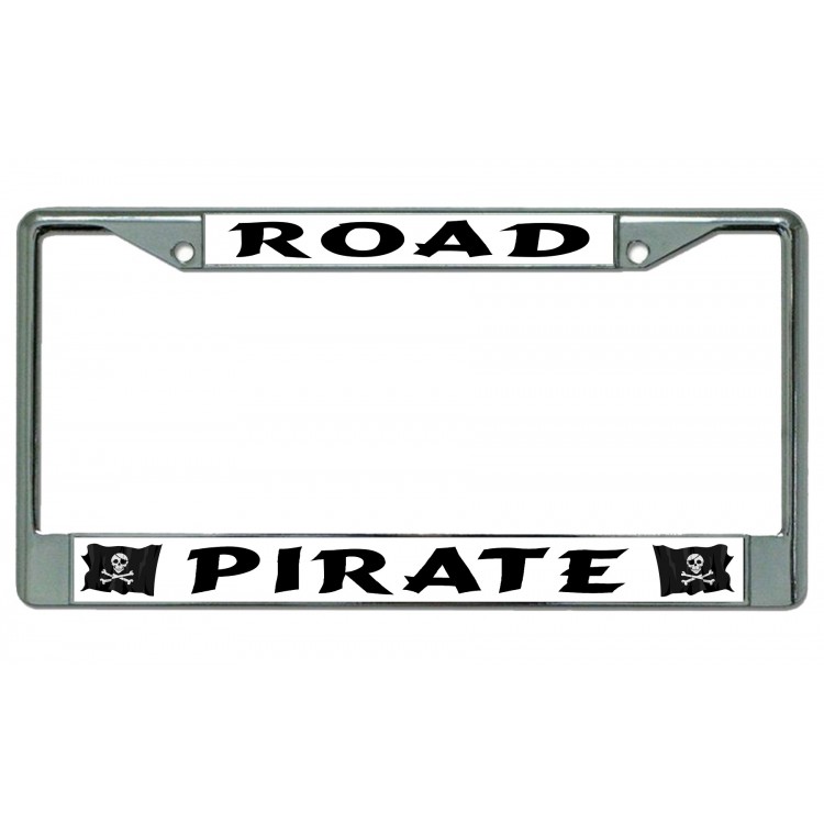 LPO3088 6 x 12 in. Road Pirate Chrome License Plate Frame