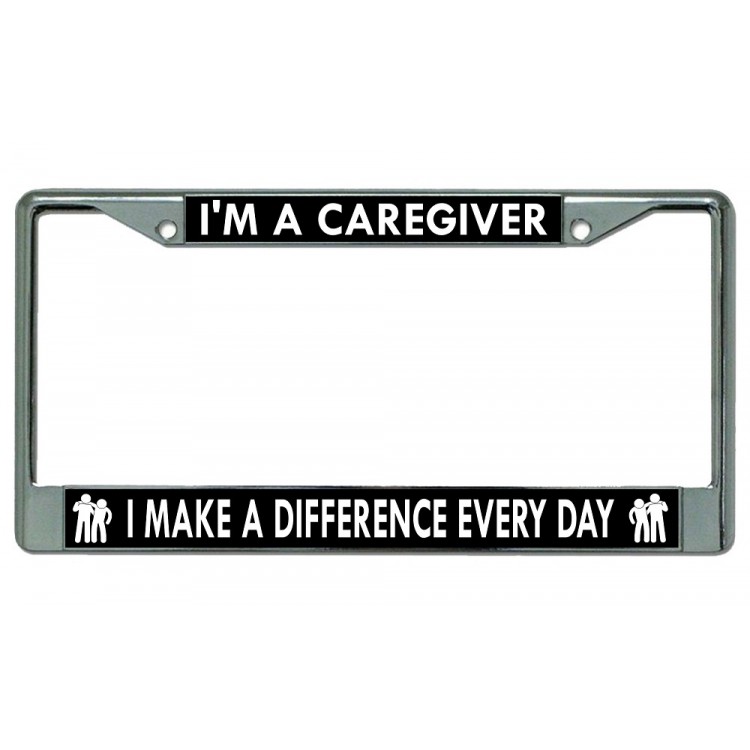 LPO3115 6 x 12 in. I am a Caregiver I Make a Difference Chrome License Plate Frame