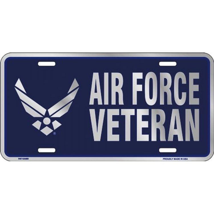 MP9033 6 x 12 in. Air Force Veteran Metal License Plate