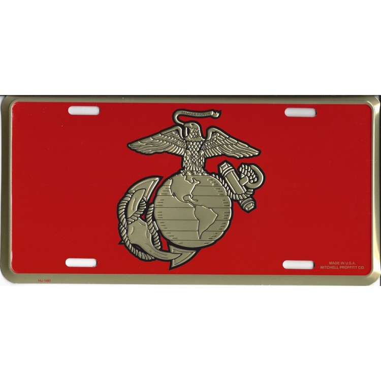 LM02-2 6 x 12 in. Marine Globe & Anchor License Plate