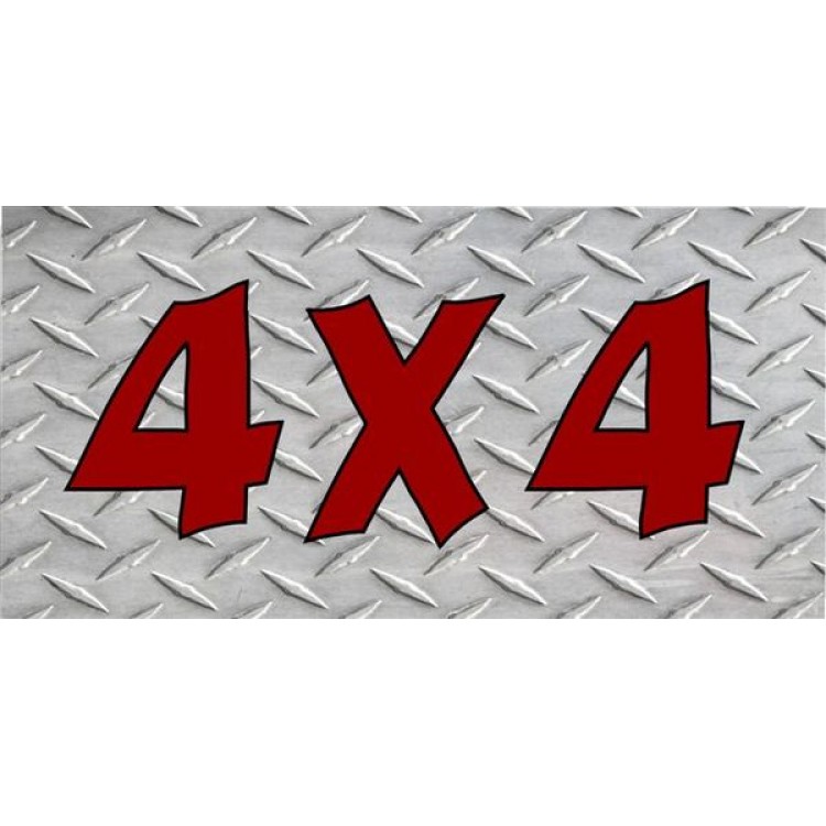 LPO1282 4x4 Diamond Plate Photo License Plate