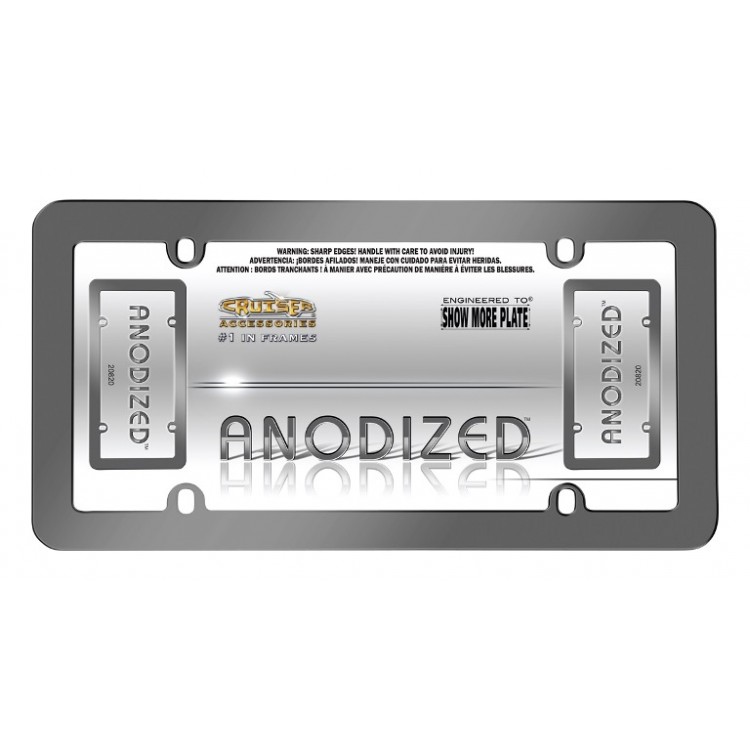 CA20820 6 x 12 in. Anodized Gray Metal License Plate Frame
