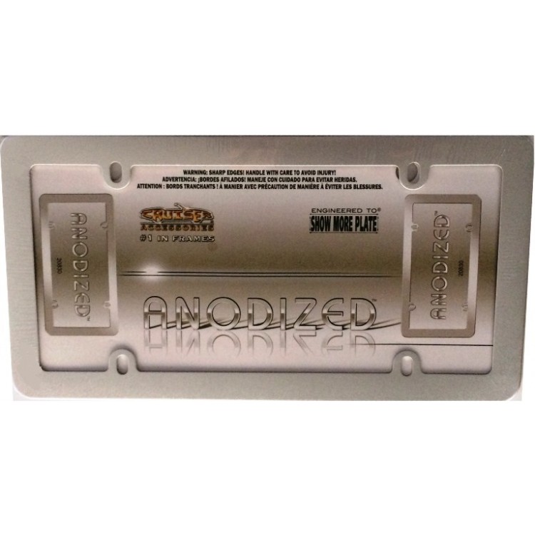 CA20830 6 x 12 in. Anodized Silver Metal License Plate Frame