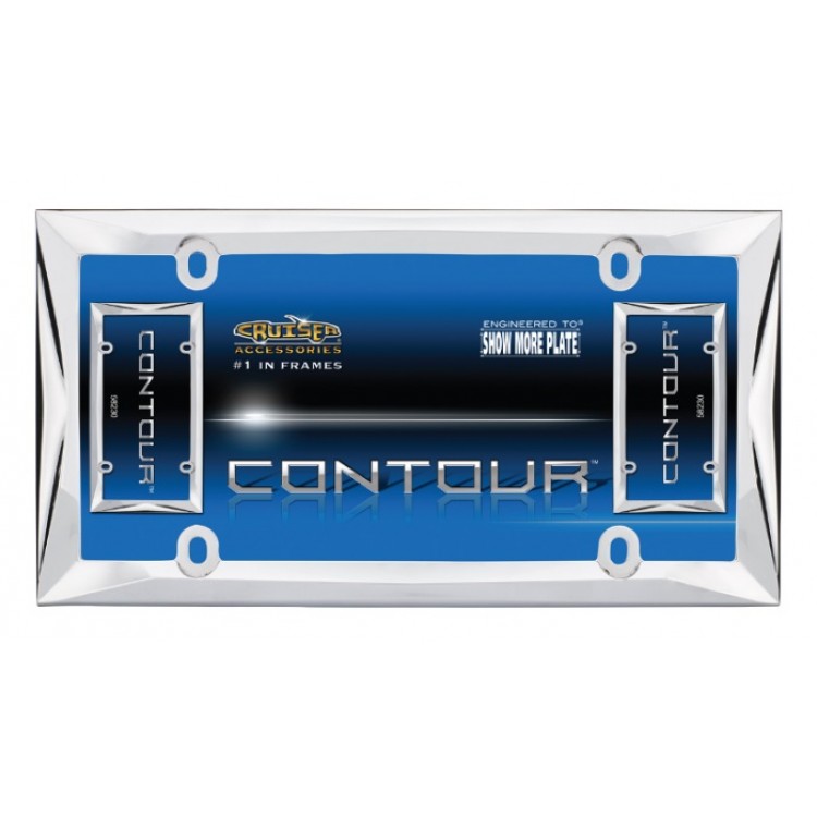 CA58230 6 x 12 in. Contour Chrome License Plate Frame