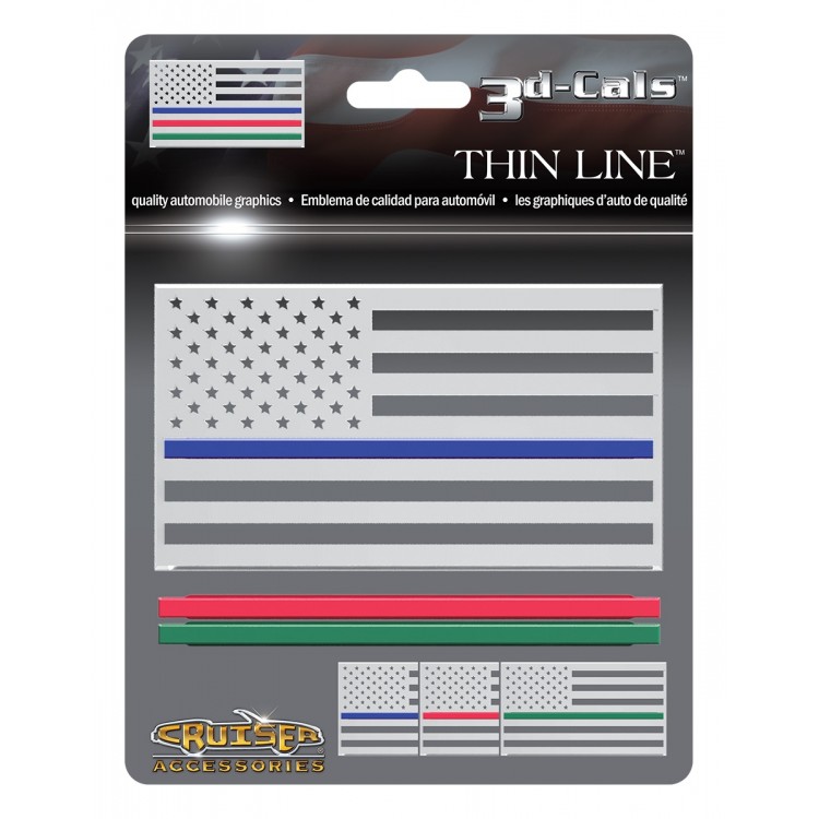 Picture of 212 Main CA83030 5.25 x 3 in. 3D Cals Thin Line Chrome Plastic Decal