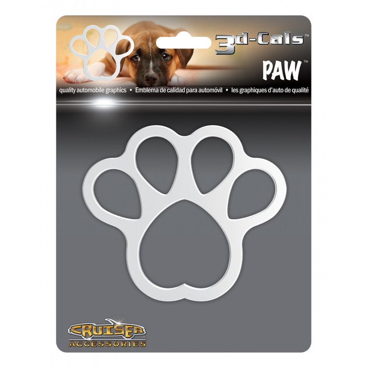 Picture of 212 Main CA83130 5.5 x 5 in. 3D Cals Paw Chrome Plastic Decal
