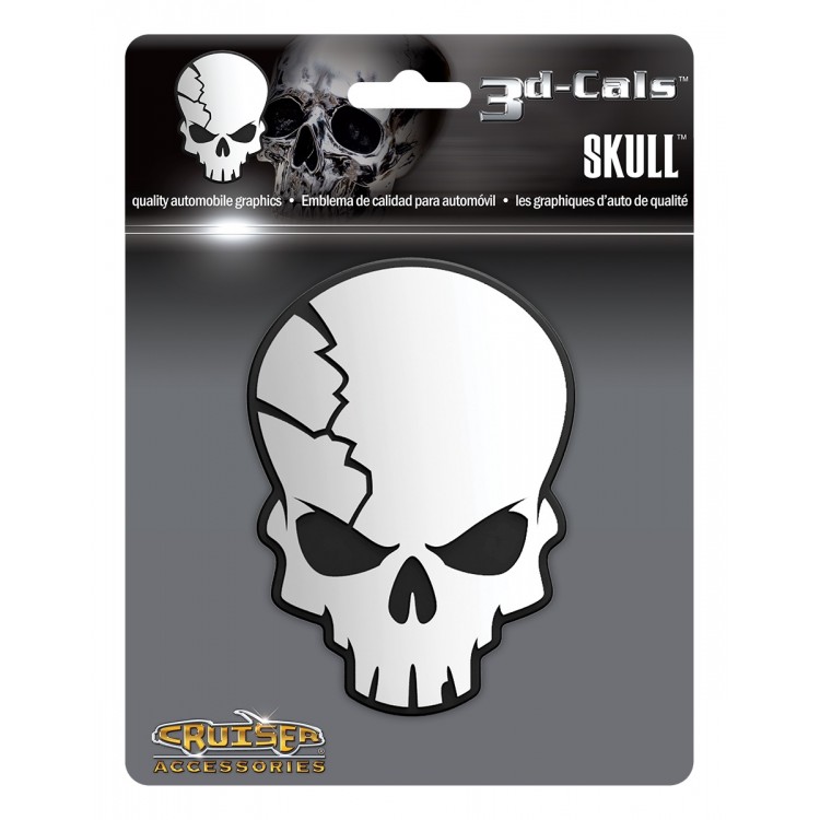 Picture of 212 Main CA83153 4.5 x 3.5 in. 3D Cals Skull Chrome Plastic Decal
