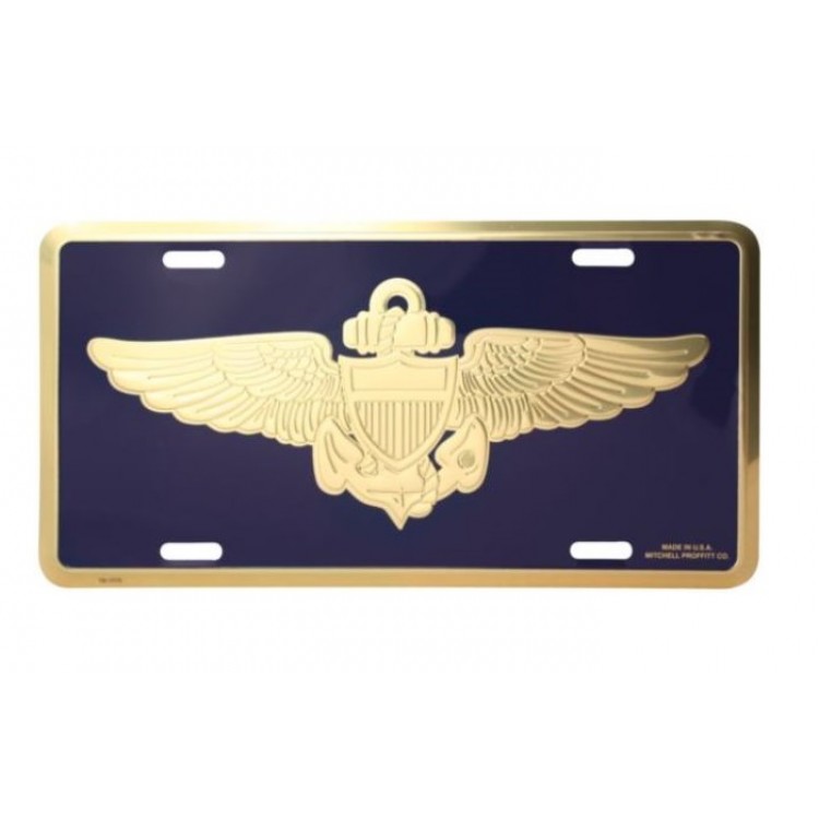 LN07-2 6 x 12 in. U.S. Navy Aviator Logo License Plate