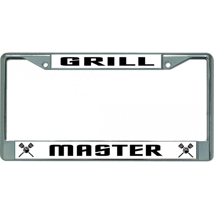 LPO5422 6 x 12 in. Grill Master Chrome License Plate Frame
