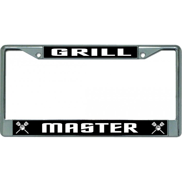 LPO5423 6 x 12 in. Grill Master No.2 Chrome License Plate Frame