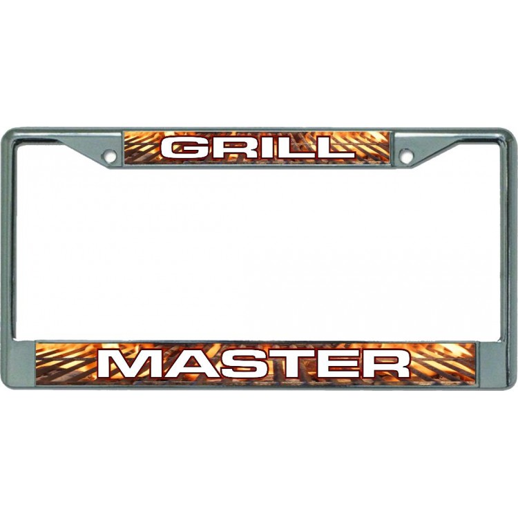 LPO5424 6 x 12 in. Grill Master No.3 Chrome License Plate Frame