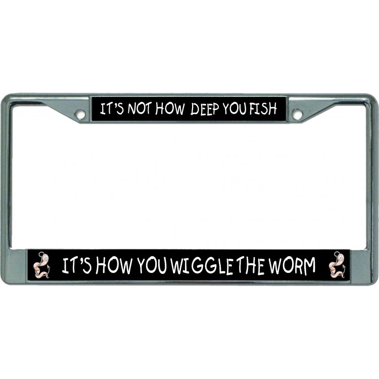 LPO5490 6 x 12 in. Wiggle Worm Chrome License Plate Frame