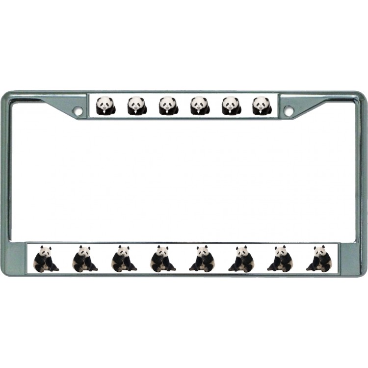 LPO5498 6 x 12 in. Nothing But Pandas Chrome License Plate Frame