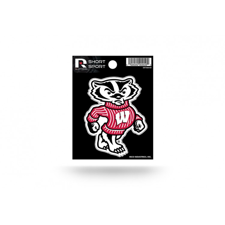SRT450102 3 x 3 in. Wisconsin Badgers Short Sport Decal