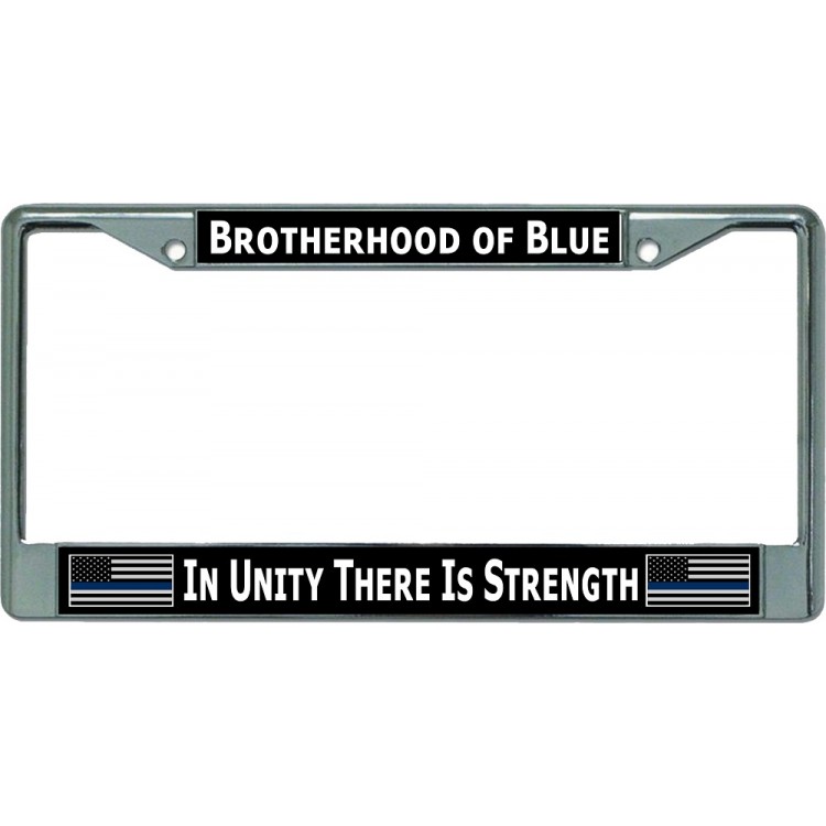 LPO5548 6 x 12 in. In Unity There is Strength Chrome License Plate Frame