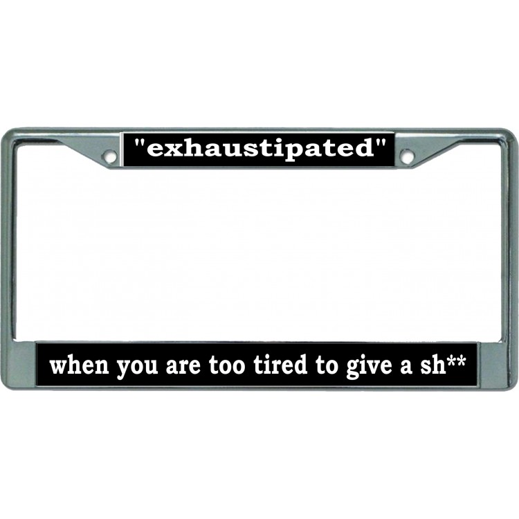 LPO5539 6 x 12 in. Exhaustipated Chrome License Plate Frame
