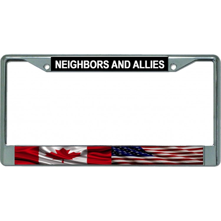 LPO5583 6 x 12 in. Neighbors & Allies Chrome License Plate Frame