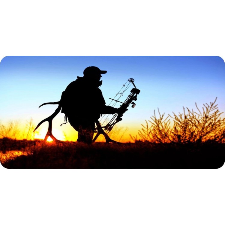LPO5622 6 x 12 in. Bowhunter Silhouette Photo License Plate