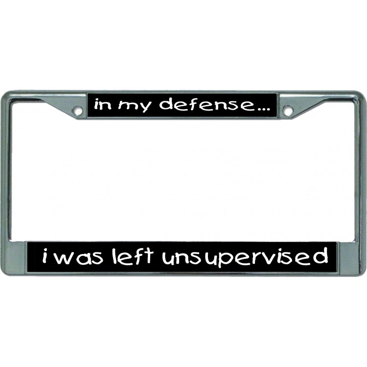 LPO5688 6 x 12 in. Unsupervised Chrome License Plate Frame